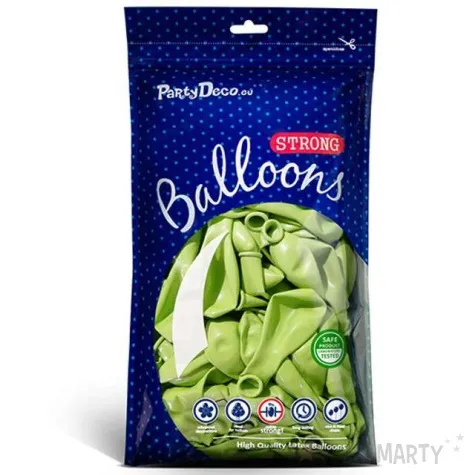 balony metallic zielone limonkowe 12 strong 10 szt