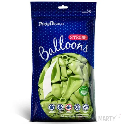 balony metallic zielone limonkowe 9 strong 50 szt