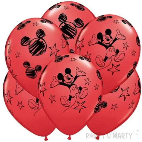 balony mickey mouse czerwone qualatex 12 6 szt