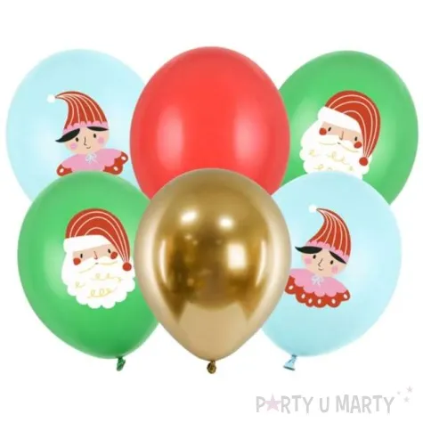 balony mikolaj i elfy mix partydeco 12 6 szt