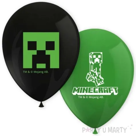 balony minecraft creeper zielony czarny pastel procos 11 8 szt