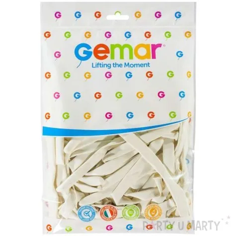 balony modeliny 350 biale gemar 100 szt