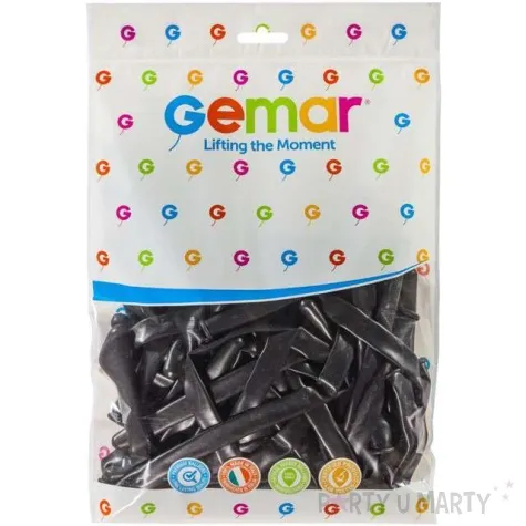 balony modeliny 350 czarne gemar 100 szt