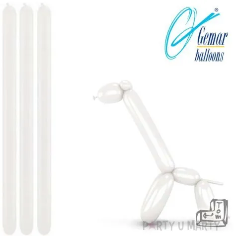 balony modeliny classic 260 biale gemar 100 szt