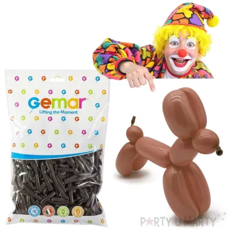balony modeliny classic 260 brazowe gemar 100 szt
