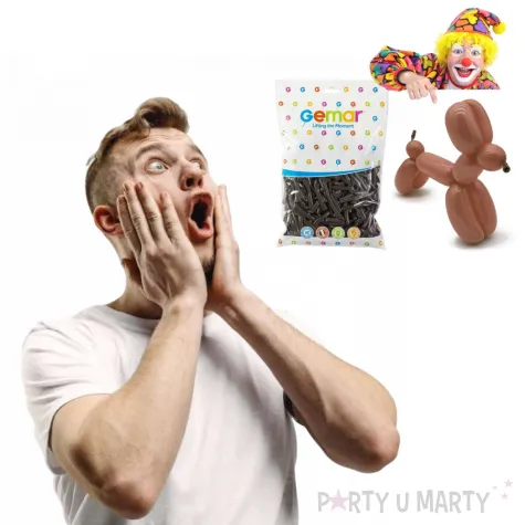 balony modeliny classic 260 brazowe gemar 100 szt