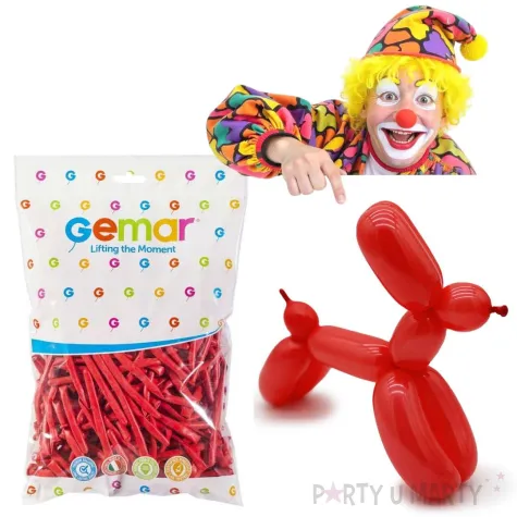 balony modeliny classic 260 czerwone ciemne gemar 100 szt