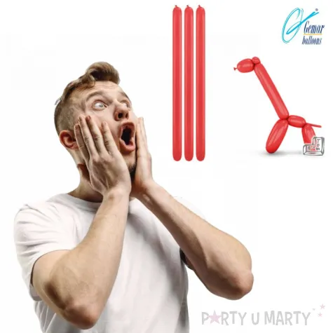 balony modeliny classic 260 czerwone gemar 100 szt