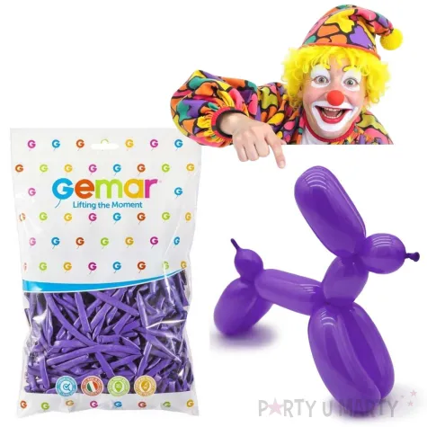 balony modeliny classic 260 fioletowe gemar 100 szt