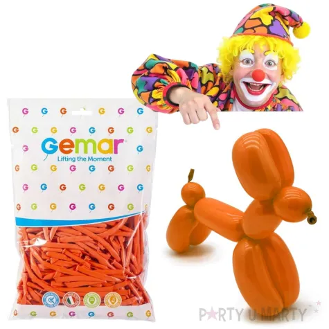 balony modeliny classic 260 pomaranczowe gemar 100 szt