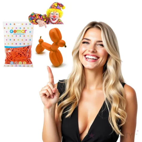 balony modeliny classic 260 pomaranczowe gemar 100 szt