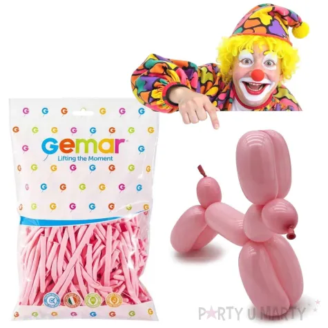 balony modeliny classic 260 rozowe jasne gemar 100 szt