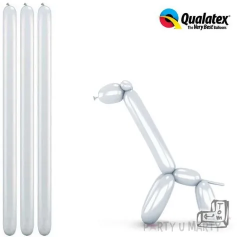 balony modeliny qualatex 260 srebrne 100 szt