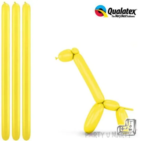 balony modeliny qualatex 260 zolte 100 szt