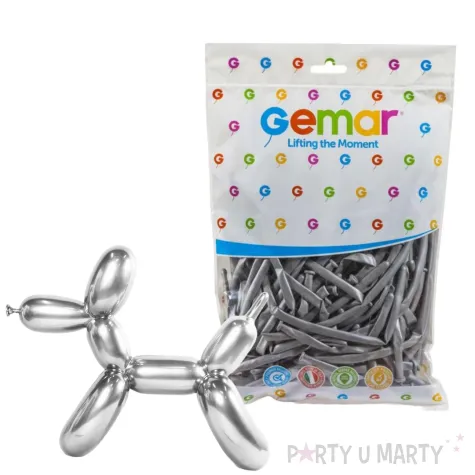 balony modeliny srebrny gemar 100 szt