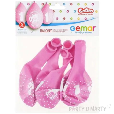 balony moje 1 urodziny mis rozowe gemar 5szt