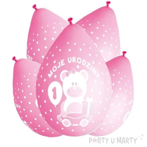 balony moje 1 urodziny mis rozowe gemar 5szt