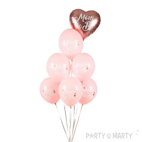 balony mom to be rozowy partydeco 12 6 szt