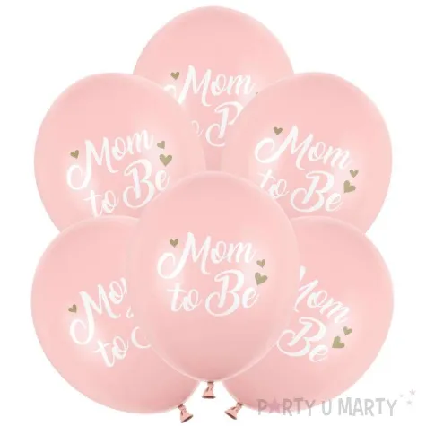 balony mom to be rozowy partydeco 12 6 szt