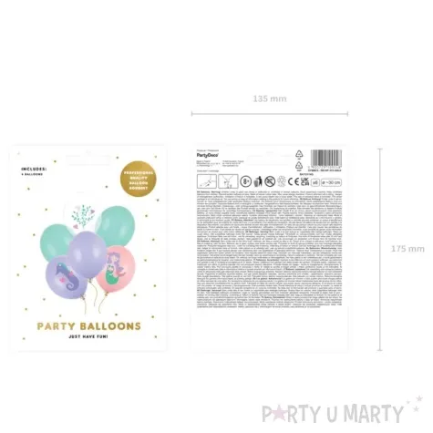 balony morski swiat partydeco 12 6 szt
