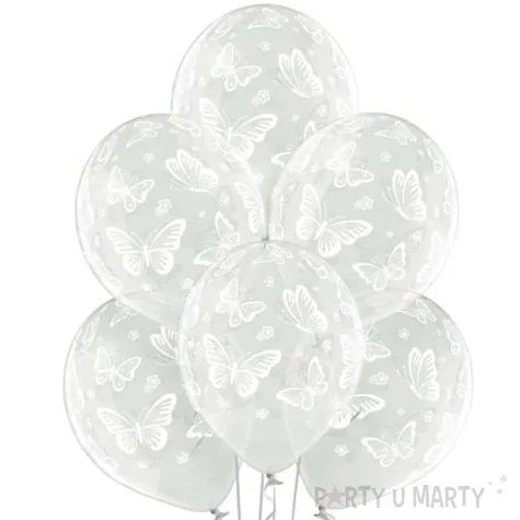 balony motylki slubne przezroczyste belbal 12 6 szt