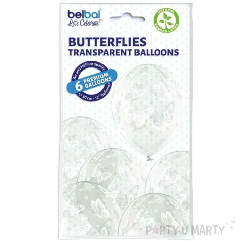 balony motylki slubne przezroczyste belbal 12 6 szt