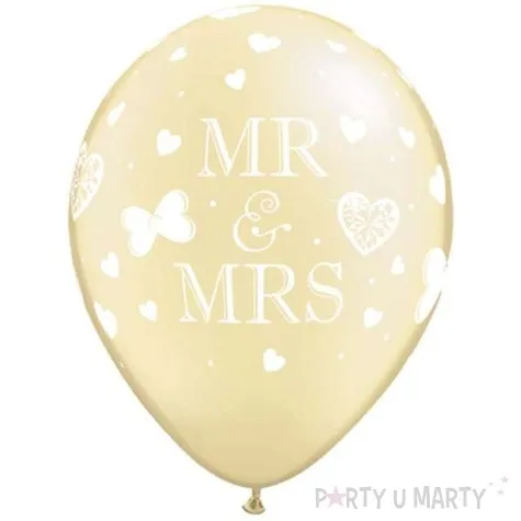 balony mr and mrs ecru qualatex 11 25 szt