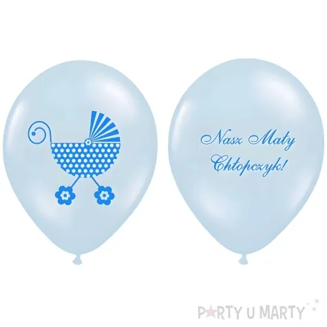 balony nasz maly chlopczyk wozek blekitny strong balloons 14 50 szt