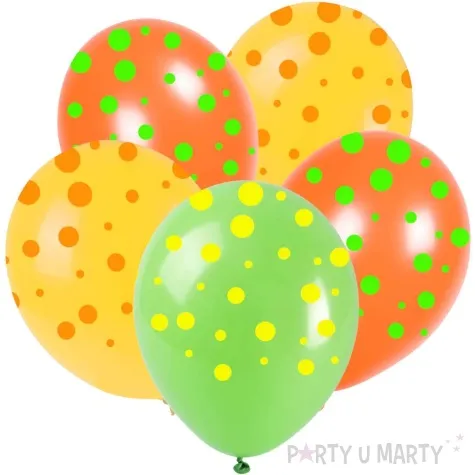 balony neon party kropeczki mix arpex 11 5 szt