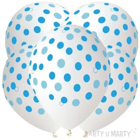 balony niebieskie kropki transparent gemar 12 5 szt