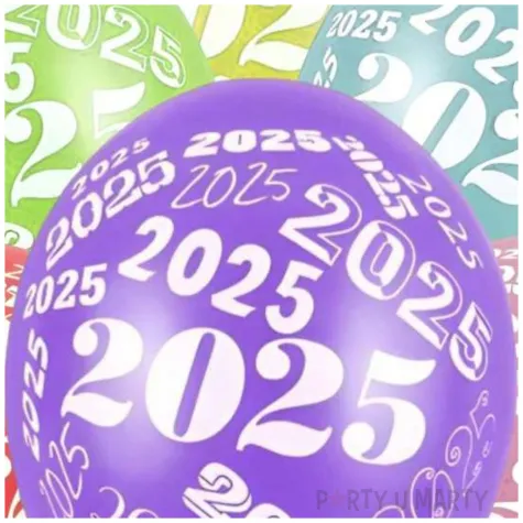 balony nowy rok 2025 mix metaliczny partydeco 12 50 szt