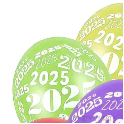 balony nowy rok 2025 mix metaliczny partydeco 12 6 szt