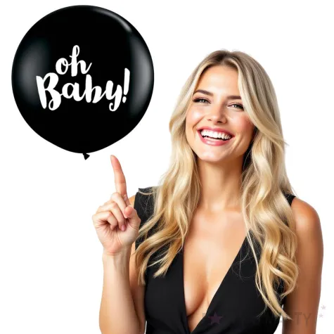 balony oh baby czarny qualatex 36 2 szt