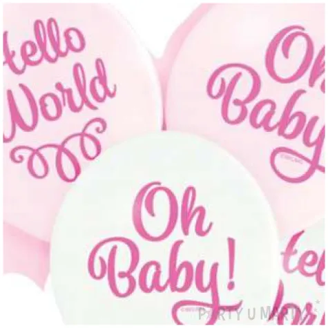 balony oh baby rozowe belbal 12 6 szt