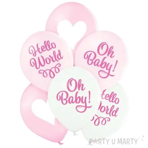 balony oh baby rozowe belbal 12 6 szt