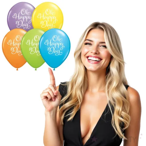balony oh happy day mix qualatex 11 25 szt