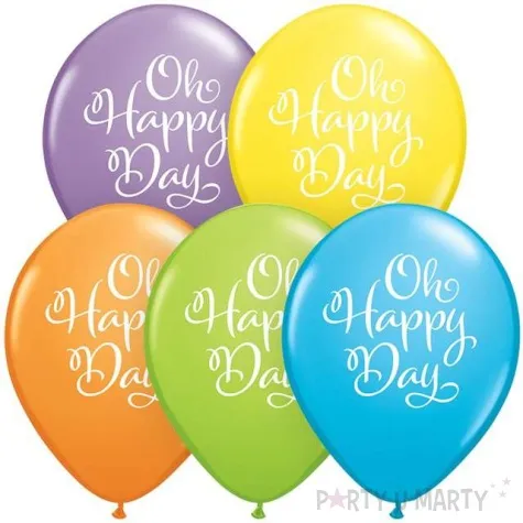 balony oh happy day mix qualatex 11 25 szt