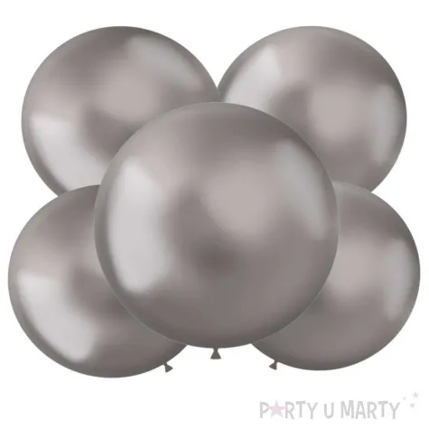balony okragle metalik srebrne folat 19 5 szt