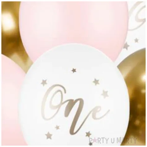 balony one baby pink mix partydeco 12 6 szt