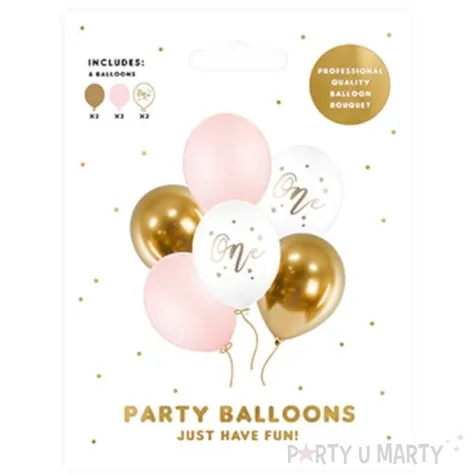 balony one baby pink mix partydeco 12 6 szt