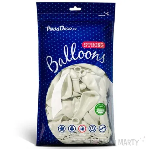 balony pastel biale 9 strong 100 szt