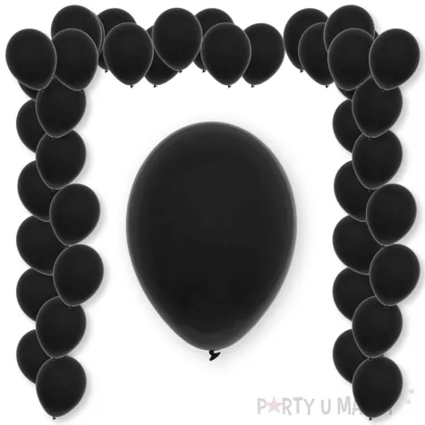 balony pastel black decomex czarny 9 100 szt