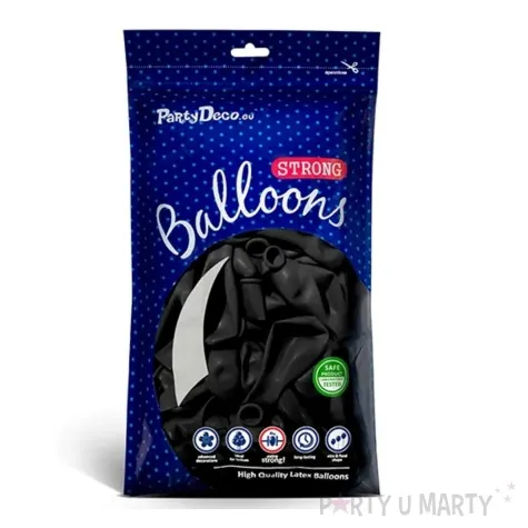 balony pastel czarne 10 strong 50 szt