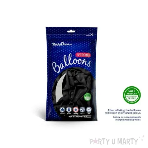 balony pastel czarne strong 10 100 szt