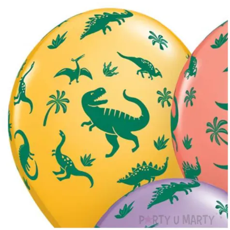balony pastel dinozaury mix qualatex 11 25 szt