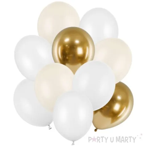 balony pastel metalik mix bialy partydeco 12 10 szt