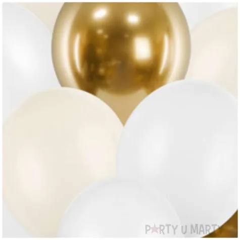 balony pastel metalik mix bialy partydeco 12 10 szt