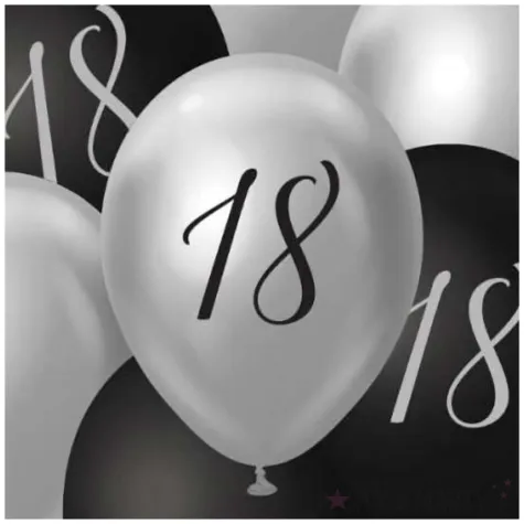 balony pastel metalik mix liczba 18 srebrny czarny godan 12 7 szt