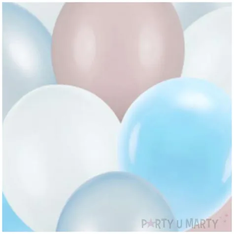 balony pastel metalik mix niebieski partydeco 12 10 szt
