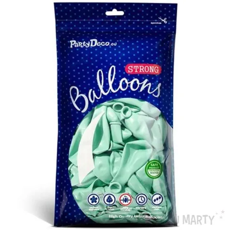 balony pastel mietowe jasne strong 12 100 szt